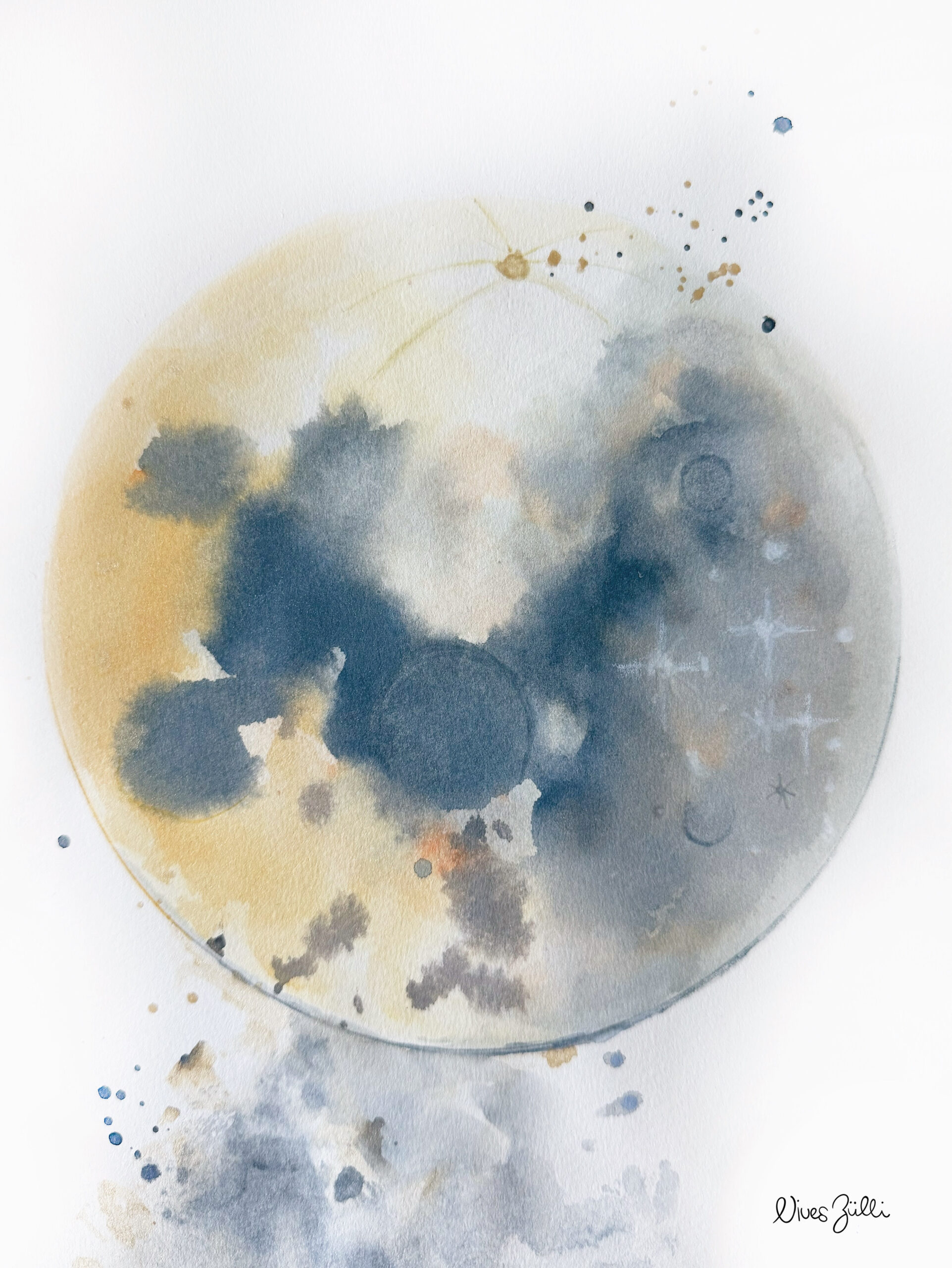 Vollmond Aquarell