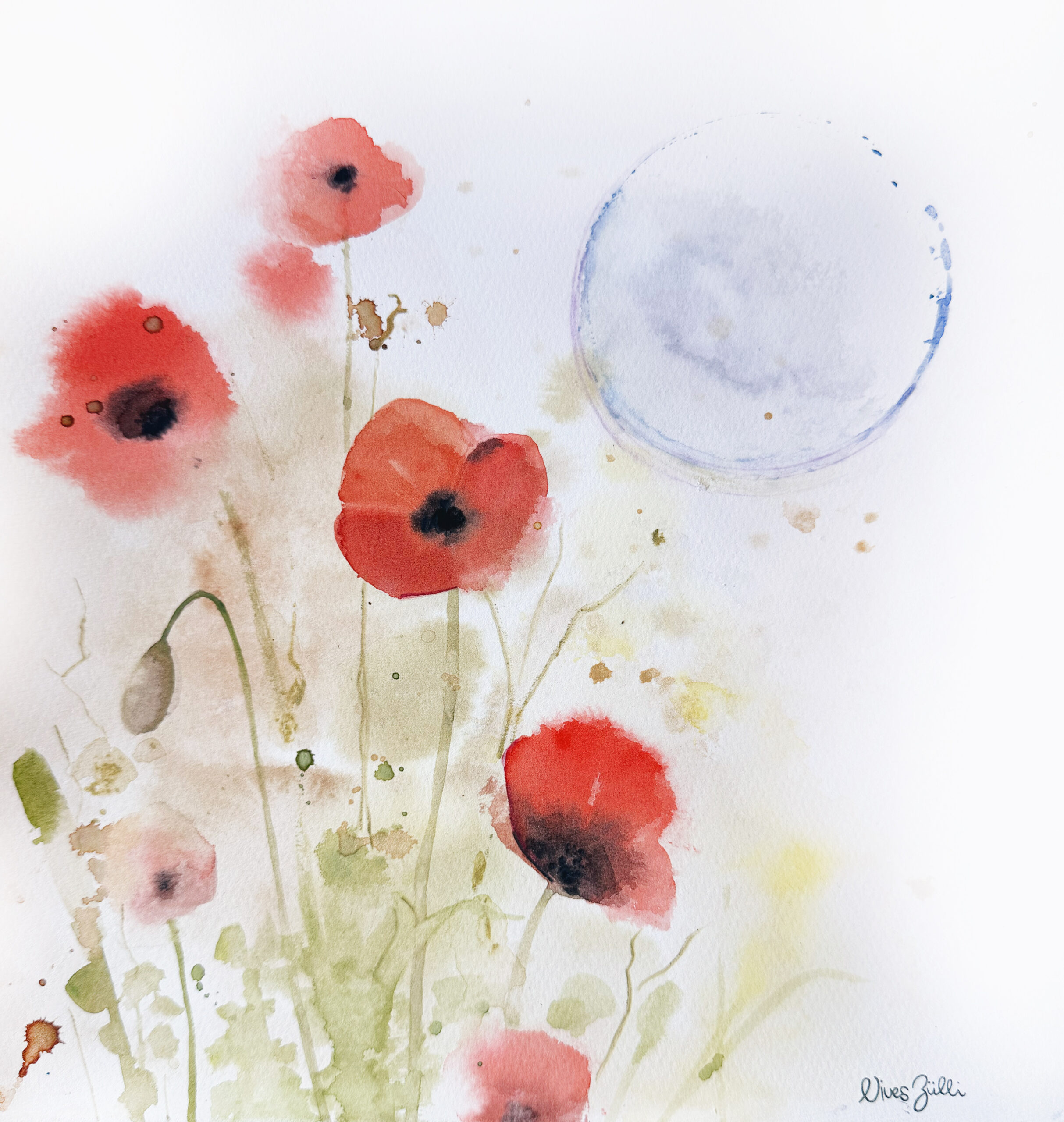 Mohnblumen Aquarell